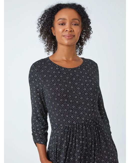 Roman White Petite Spot Pocket Stretch Midi Dress