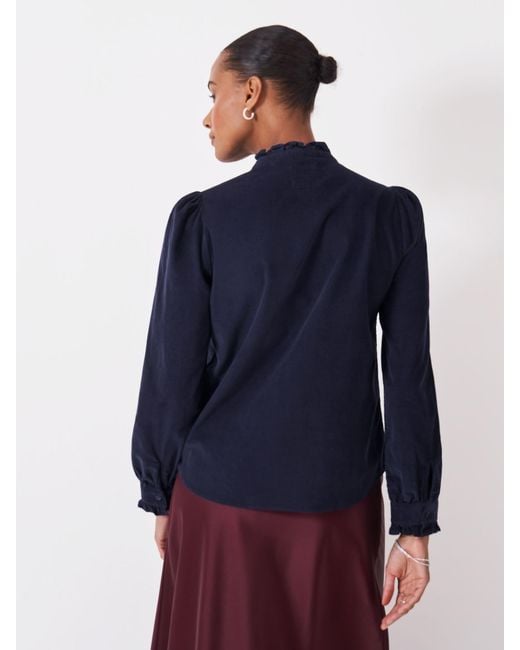 Crew Blue Cord Pie Crust Blouse