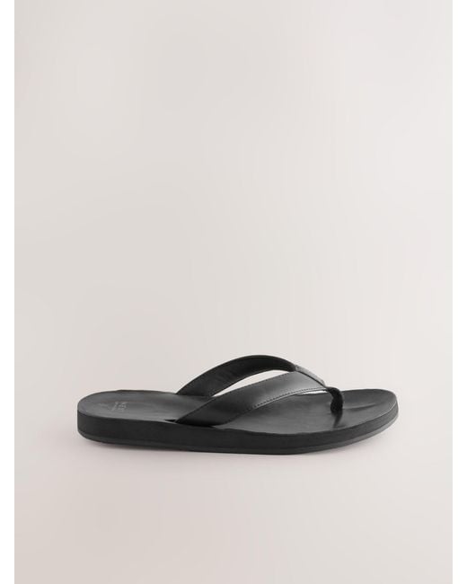 Next Brown Leather Flip Flops for men