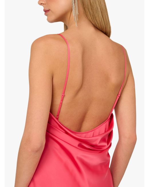 Adrianna Papell Pink Adrianna By Stretch Satin Long Dress