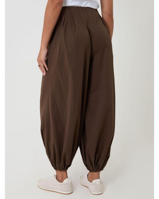 Threadbare Brown Balloon Trousers With Pockets