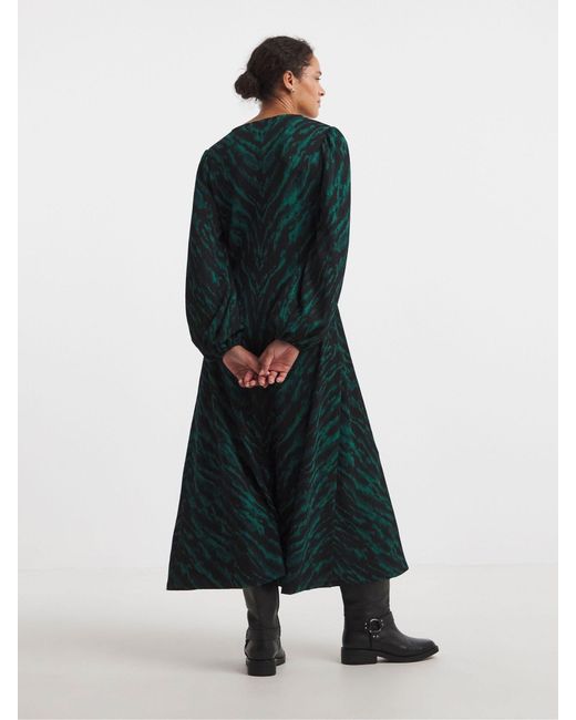 JD Williams Green Textured Jersey Long Sleeve V-Neck Maxi Dress