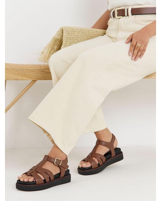JD Williams Natural Extra Wide Fit T Bar Flat Sandals