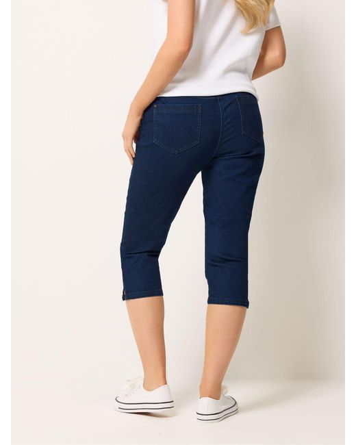 M Com Blue Denim Capri Jeans
