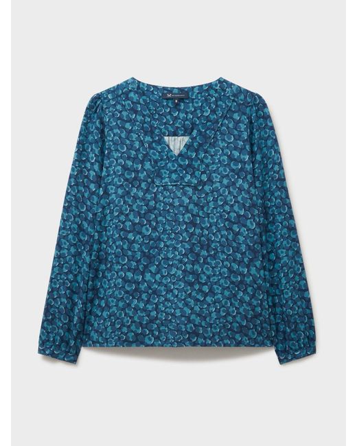 Crew Blue Claudia Animal Print Blouse