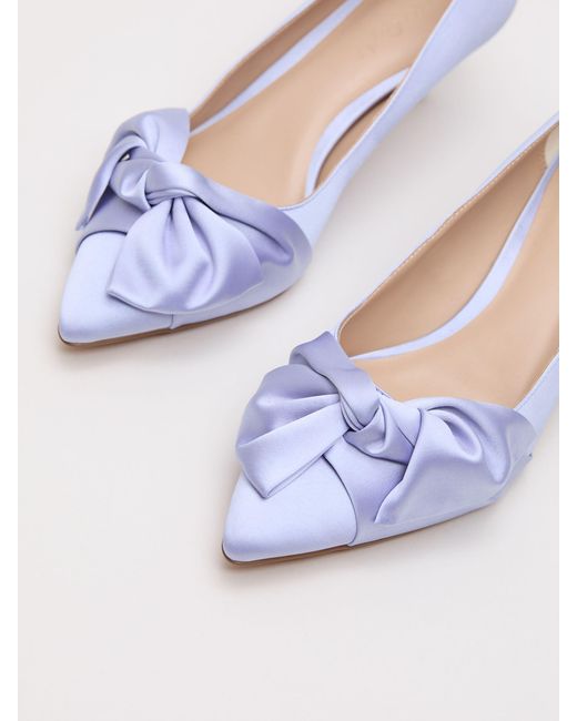 Phase Eight White Satin Kitten Heels