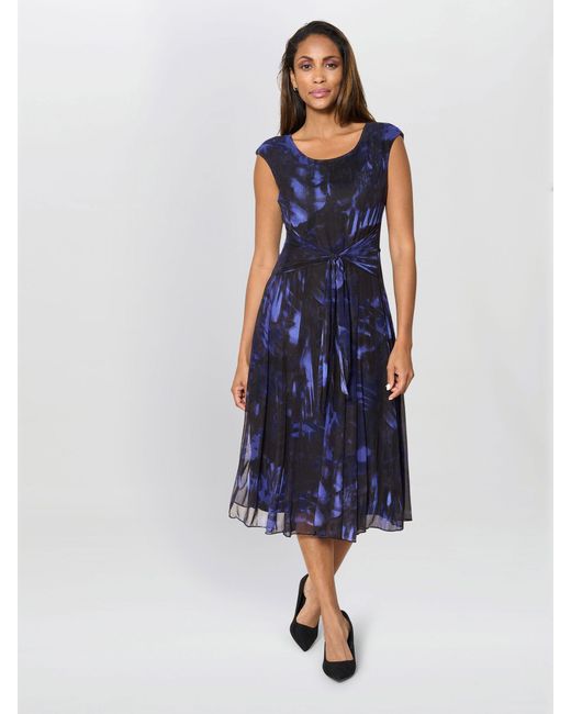 Gina Bacconi Women's Blue Winnie Pleated Midi Dress - www.jkreigsman.com