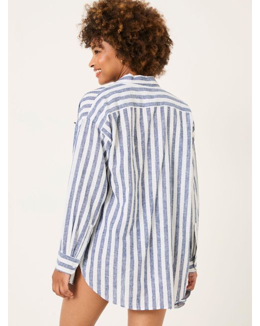 FatFace White Fatface Beachwear Stripe Longline Shirt