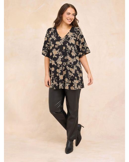 Evans Black Pleated Front Top