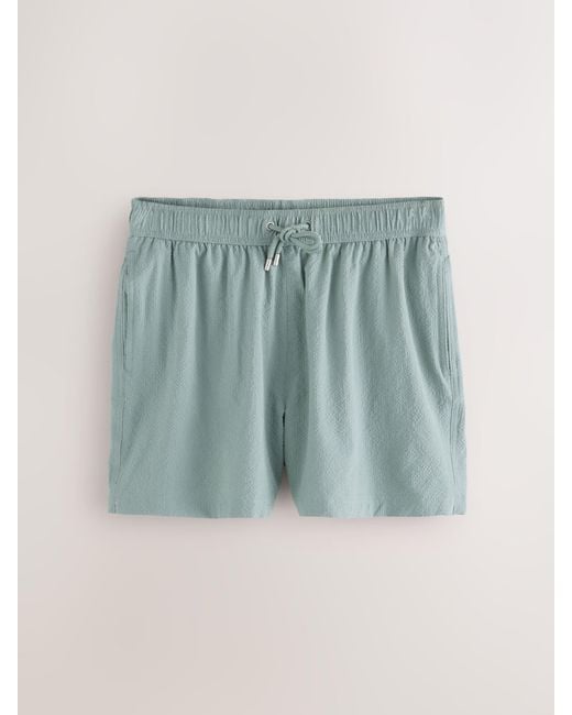 Next Blue Seersucker Swim Shorts for men