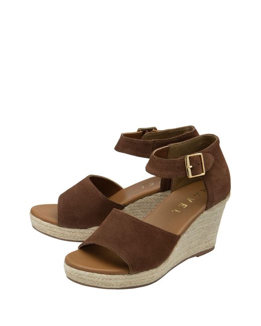 Ravel Brown Open-Toe Wedge Sandals