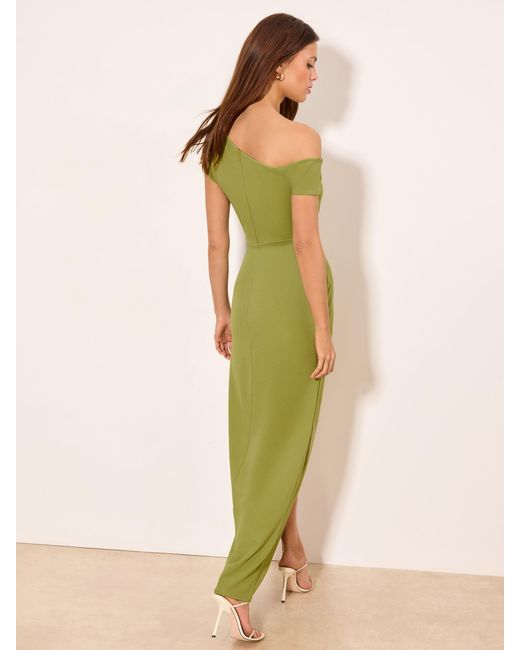 green lipsy dress Off The Shoulder Gathered Waist Maxi in may-preview-collection