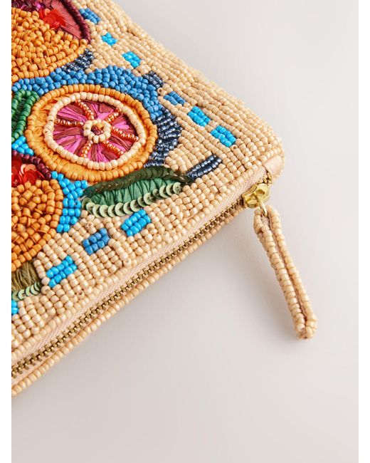 Next Orange Beaded Pouch