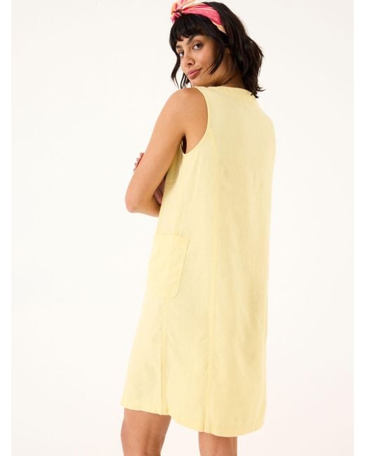 FatFace Natural Fatface Binny Button Linen Dress