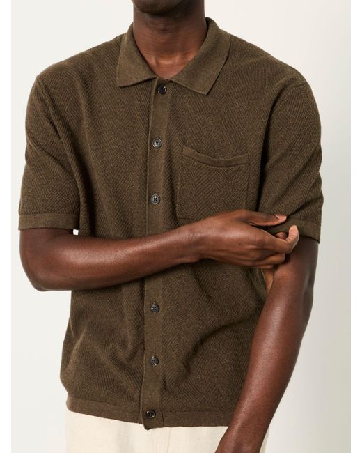 FatFace Green Fatface Portloe Knitted Shirt for men