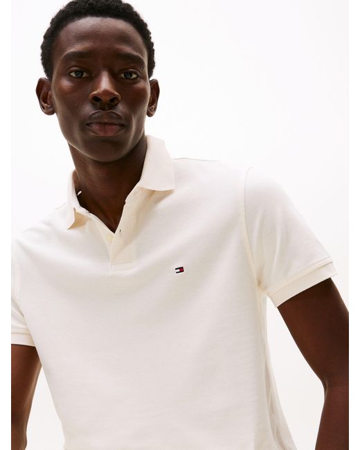 Tommy Hilfiger White 1985 Regular Fit Pique Polo Shirt for men