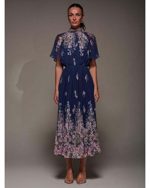 buffalo 66 blue dress Navy blue pleated chiffon kaftan midi dress  Daniello.com