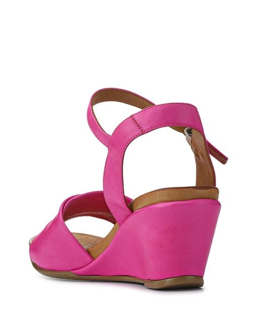 Pavers Pink Adjustable Buckle Wedges