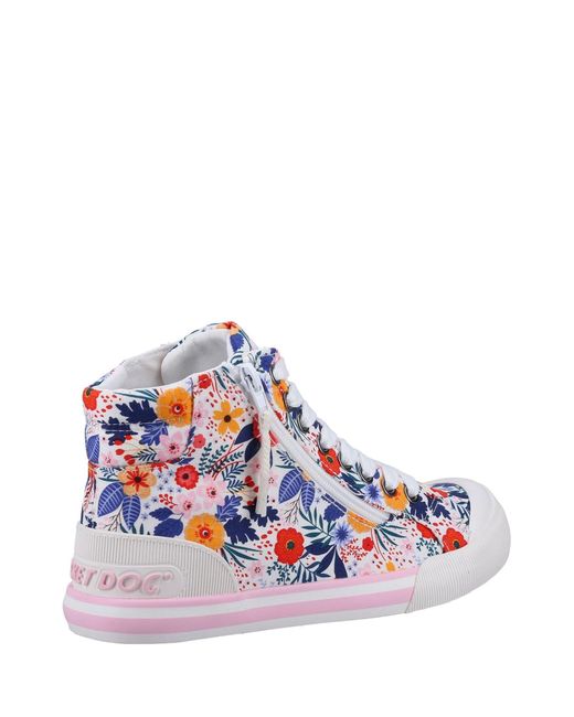 Rocket Dog White Jazzin 10A Hi-Tops Aus Baumwollleinen
