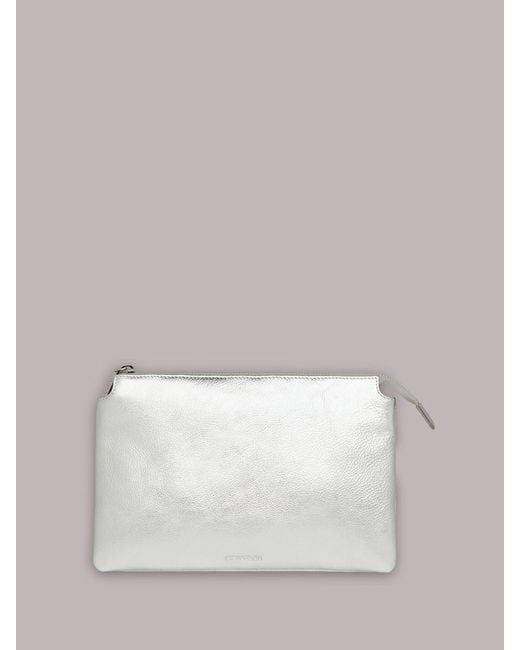 Whistles Metallic Elita Double Pouch Clutch Bag
