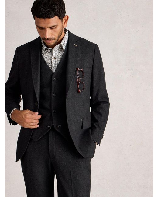 White Stuff Blue Wool Blend Blazer for men
