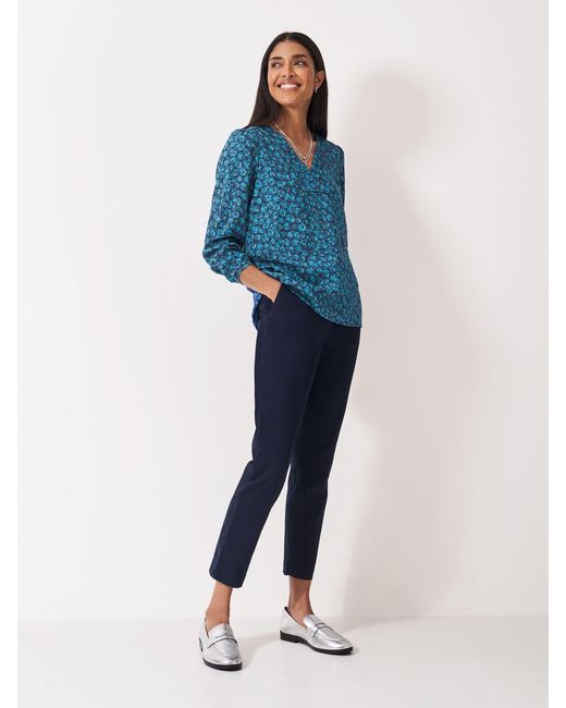 Crew Blue Claudia Animal Print Blouse