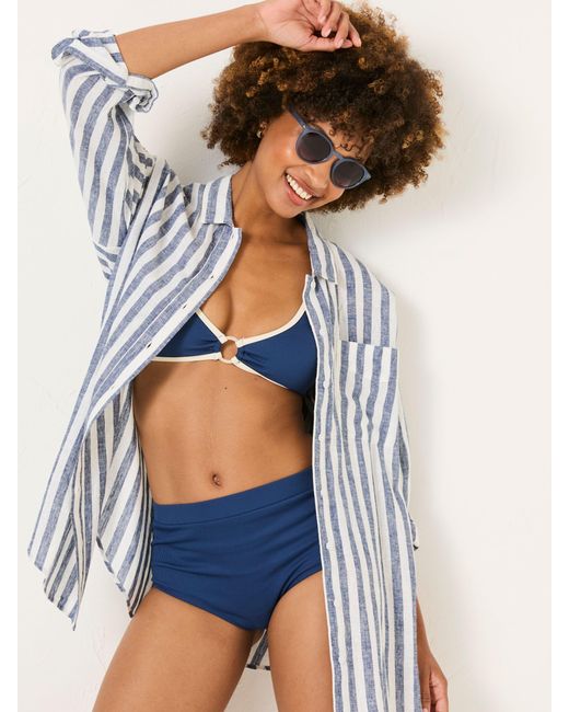 FatFace White Fatface Beachwear Stripe Longline Shirt