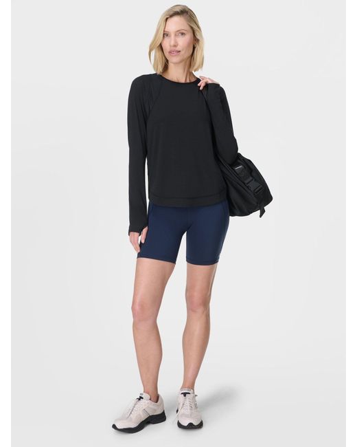 Sweaty Betty Blue Breathe Easy Mesh Long Sleeve Top