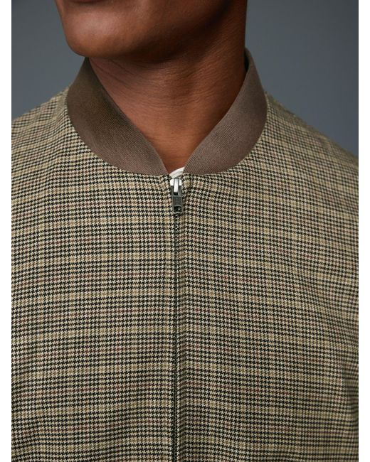Next Blue Smart Check Bomber Jacket for men