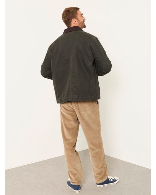 FatFace Green Fatface Khaki Canvas Barn Jacket for men