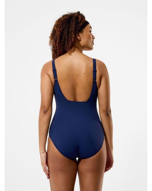 Speedo Blue Solid Contour Eclipse Swimsuit