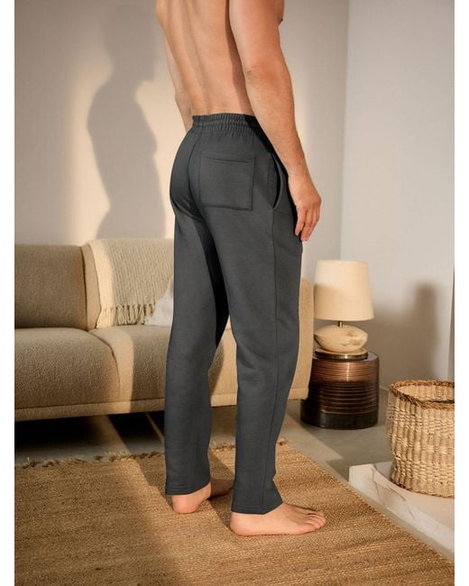 Next Gray Open Hem Regular Fit Brushback Joggers for men