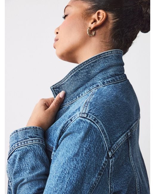 Next Blue Dark Fuller Bust Fitted Denim Jacket
