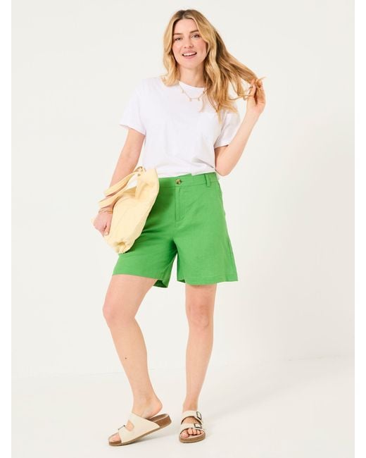 FatFace Green Fatface Nell Linen Shorts