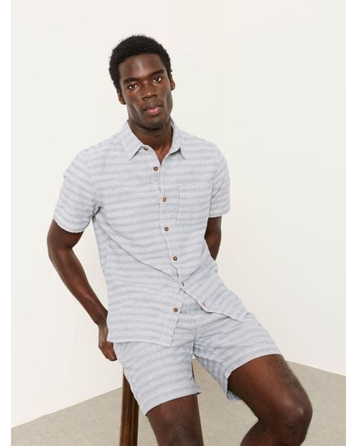 FatFace Gray Fatface Ladram Texture Stripe Shorts for men
