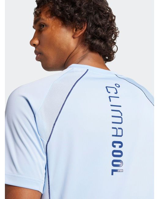 Adidas Blue Tech Apparel Climacool T-Shirt for men