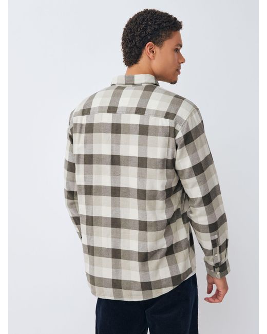 Next Natural Long Sleeve Check Shirt for men