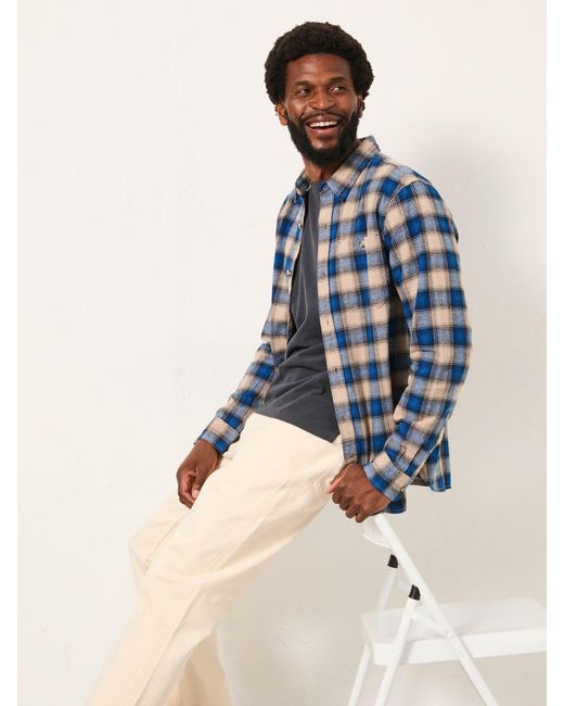 FatFace Blue Fatface Hayle Long Sleeve Check Shirt for men