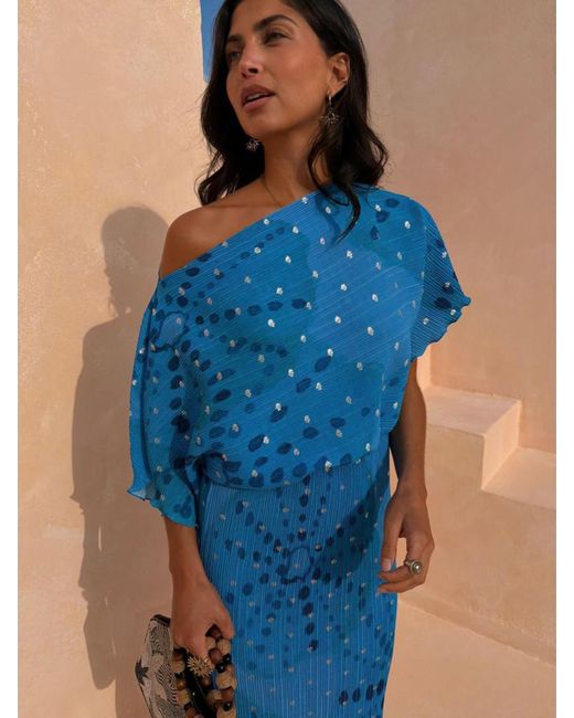 Never Fully Dressed Blue Printed Tilly