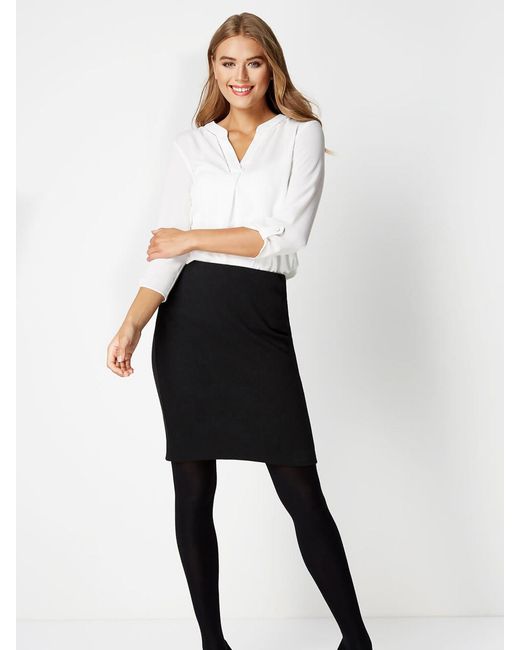 Roman Black Short Textured Jersey Skirt