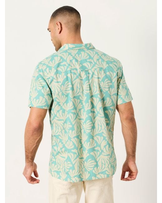 FatFace Green Fatface Short Sleeve Coral Print Shirt for men