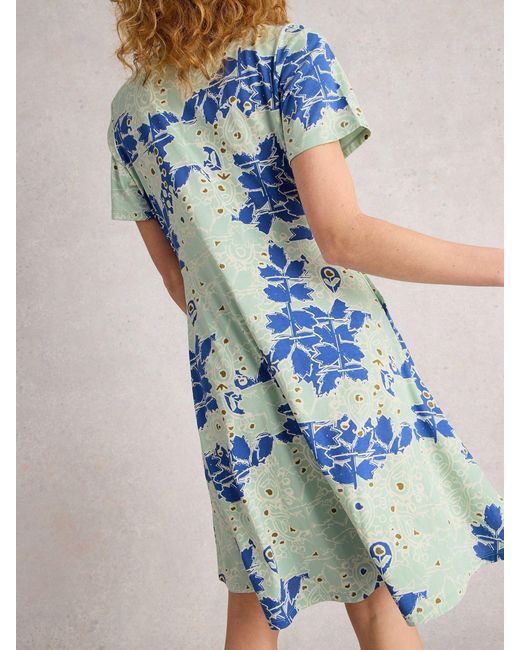 White Stuff Blue Ria Jersey Shirt Dress
