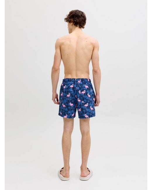 Jack & Jones Blue Patterned Swim Shorts for men