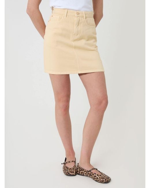 Threadbare White Denim Mini Skirt