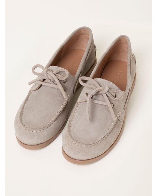 FatFace Natural Fatface Suede Boat Shoe Flat