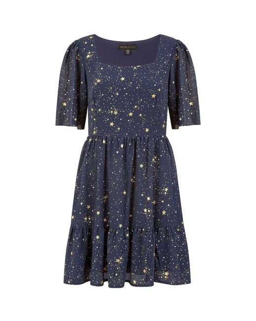 Yumi' Women's Blue Star Print Skater Dress - www.disolcolor.com