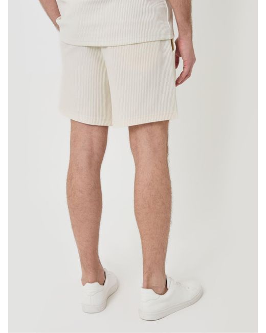 Threadbare Ribbed Shorts in White für Herren