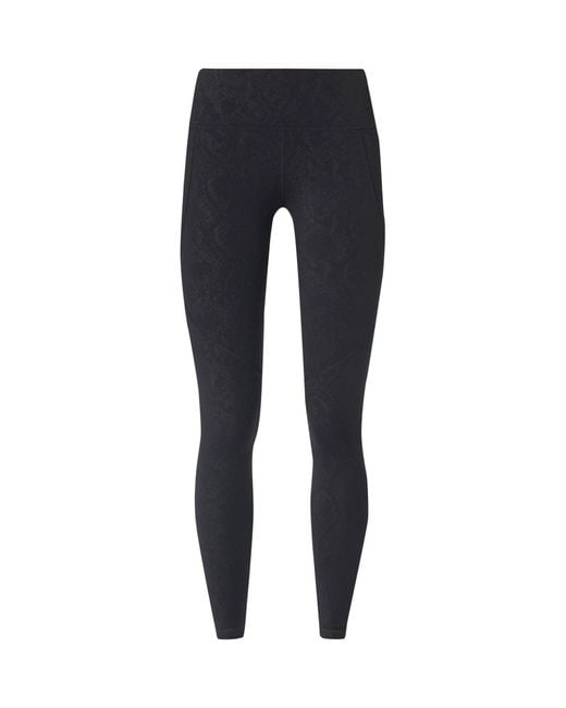 Sweaty Betty Blue Full Length Power Embossed Workout Leggings