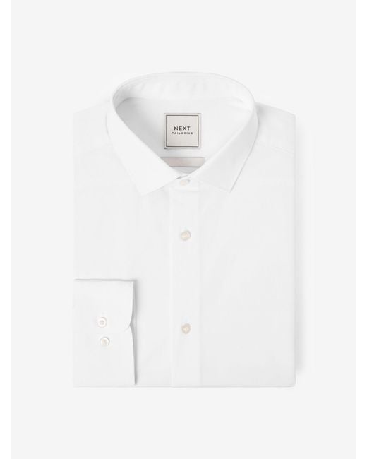 Next White Regular Fit Easy Care Single Cuff Smart Shirt for men