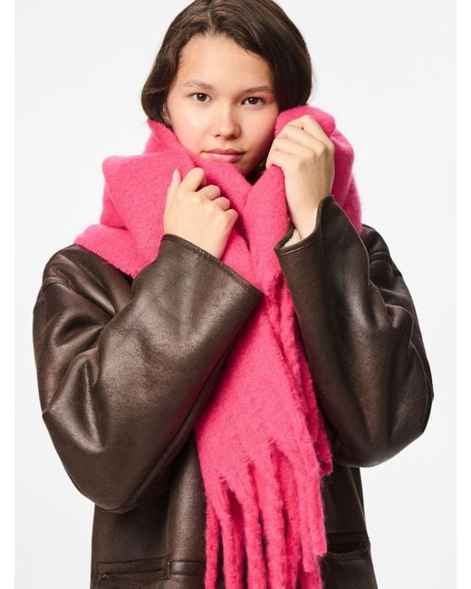Pieces Pink Block Colour Scarf